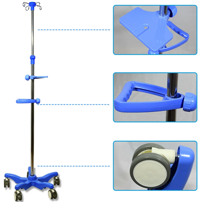 RVS vloerstaande infuusstandaard